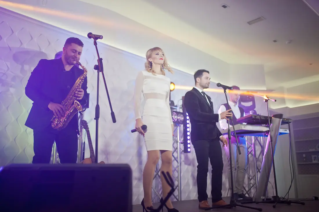 Live band performing at a wedding reception
